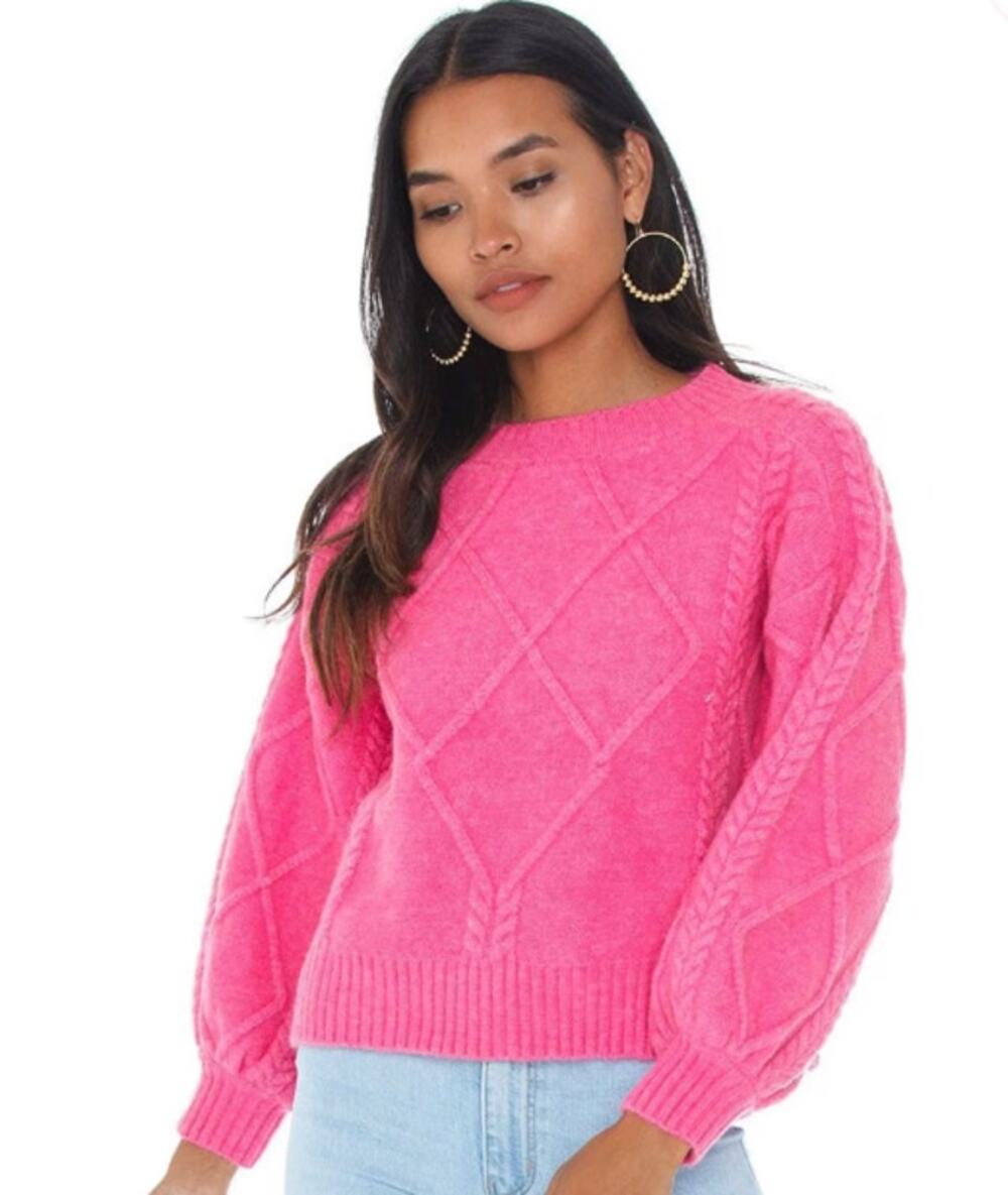 Line & Dot RORY Cropped SWEATER Pink XS